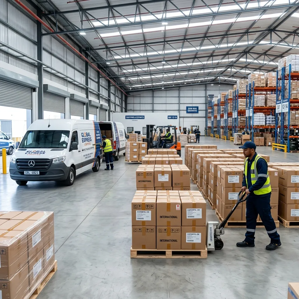 International wholesale export packaging and shipping warehouse hub